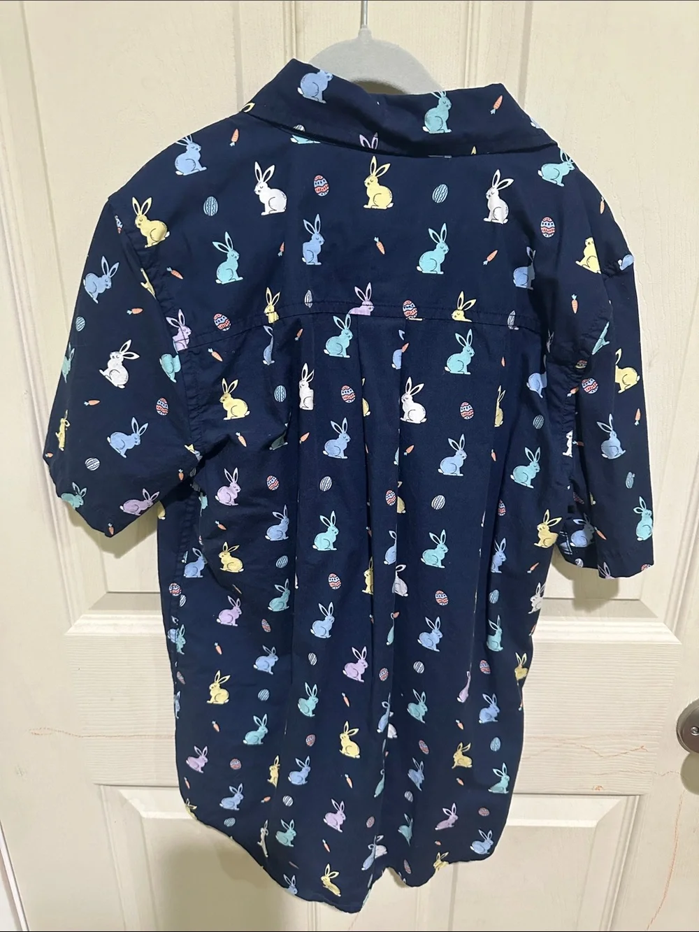 The Children's Place Navy Short-Sleeve Bunny Print Button-Down Shirt